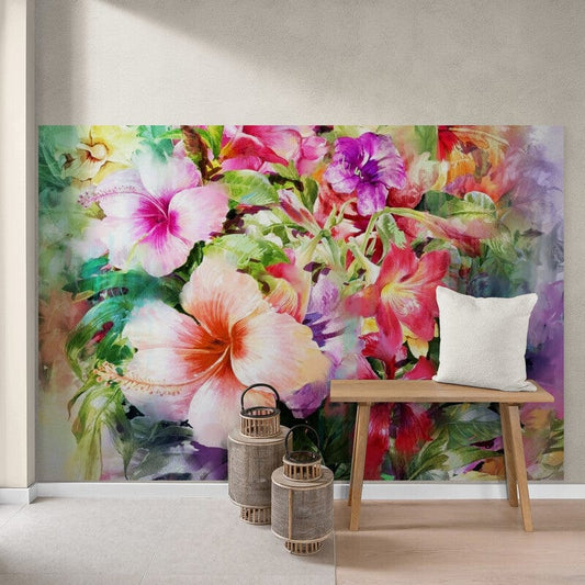 Tapet textil 1,5 X 2,2 m "Flori in acrilic"