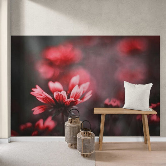 Tapet textil 1,5 X 2,2 m Flori rosii