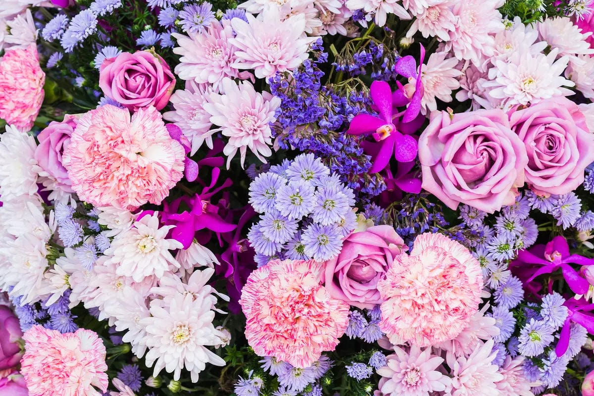 Tablou Canvas - Eleganta Florilor Roz si Mov