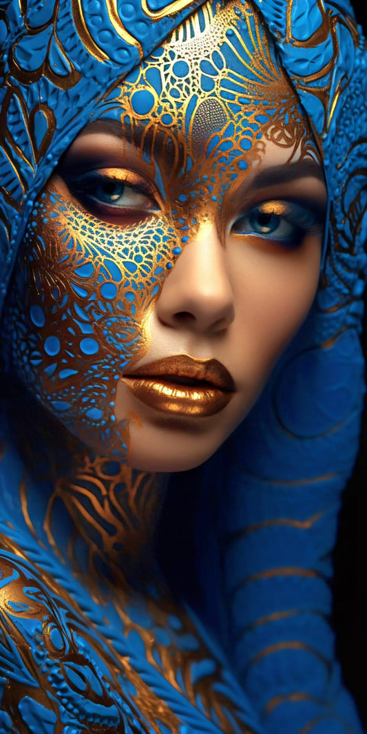 Tablou Canvas - Frumoasa in Albastru