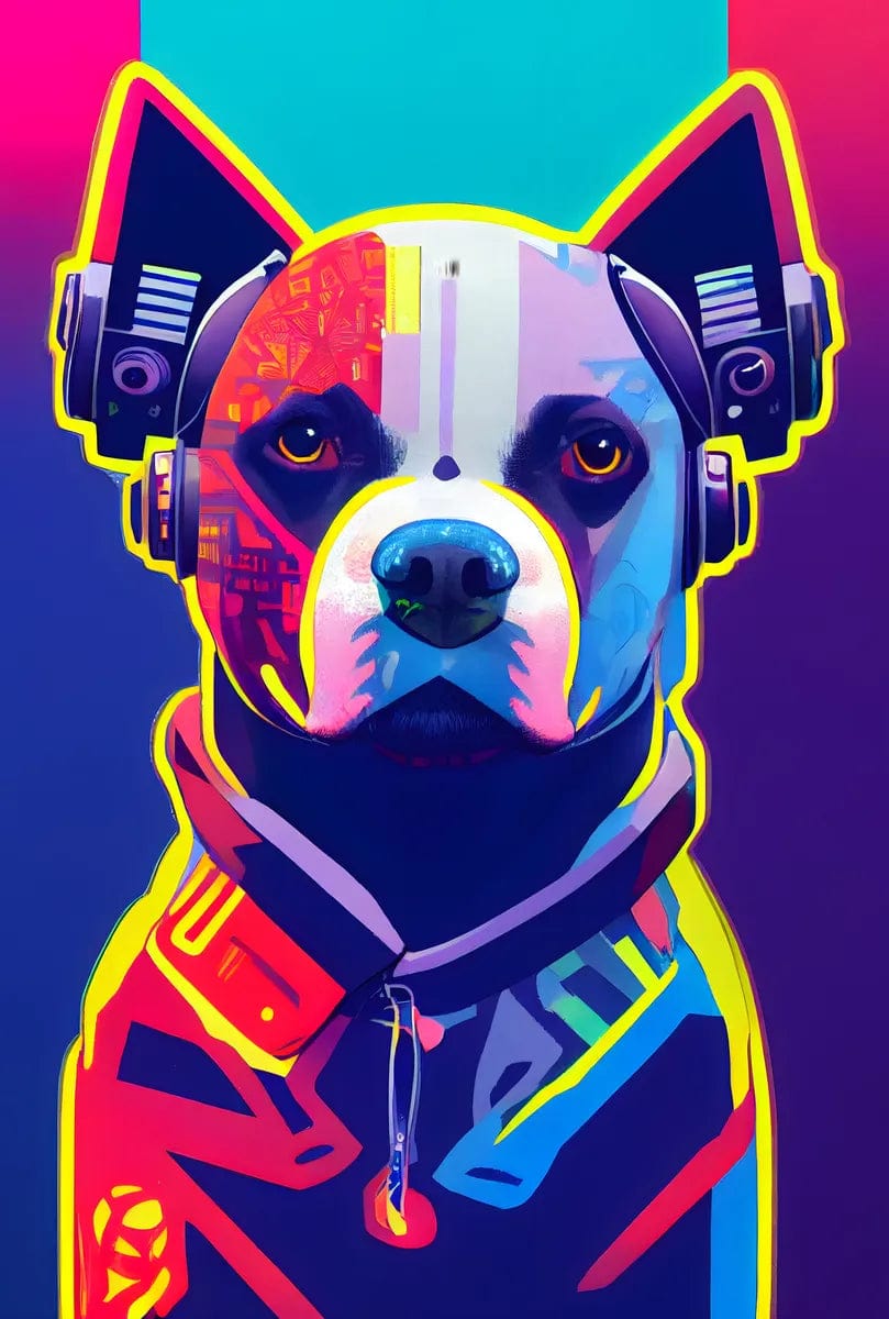 Tapet textil pentru camera copilului "Funny hipster dog" - 1,5 X 2,2 m