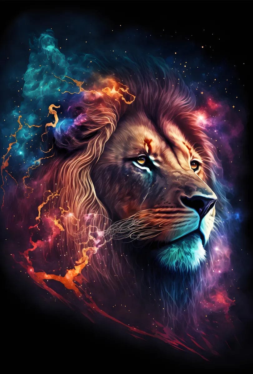 Tapet textil pentru camera copilului "Galaxy lion" - 1,5 X 2,2 m