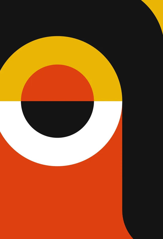 Tablou Canvas - Geometric Negru Portocaliu