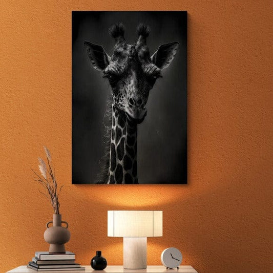 Tablou Canvas - Girafa Alb Negru