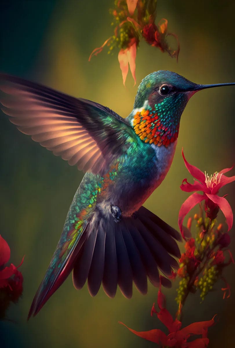 Tapet textil pentru camera copilului "Humingbird" - 1,5 X 2,2 m - Zibo.ro