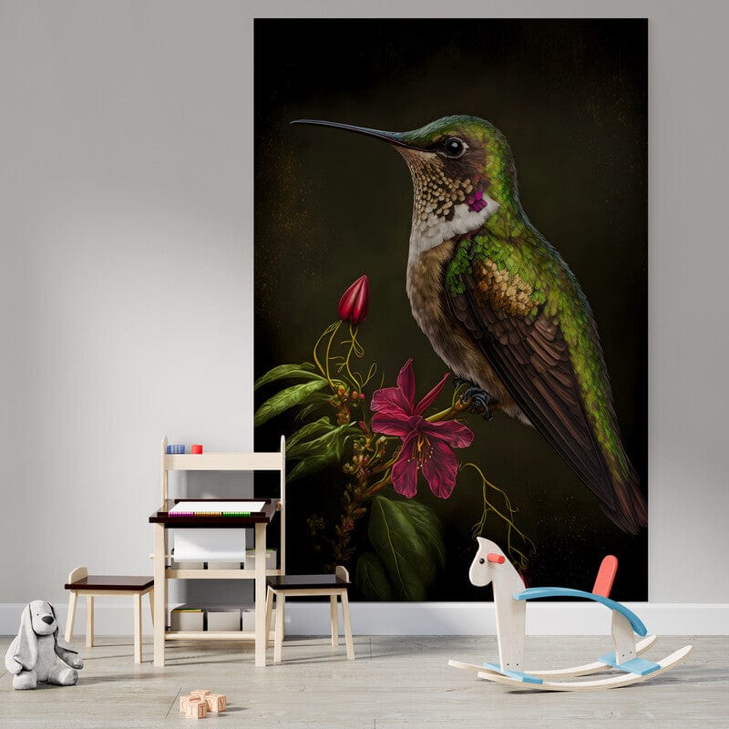 Tapet textil pentru camera copilului "Hummingbird on a flower" - 1,5 X 2,2 m