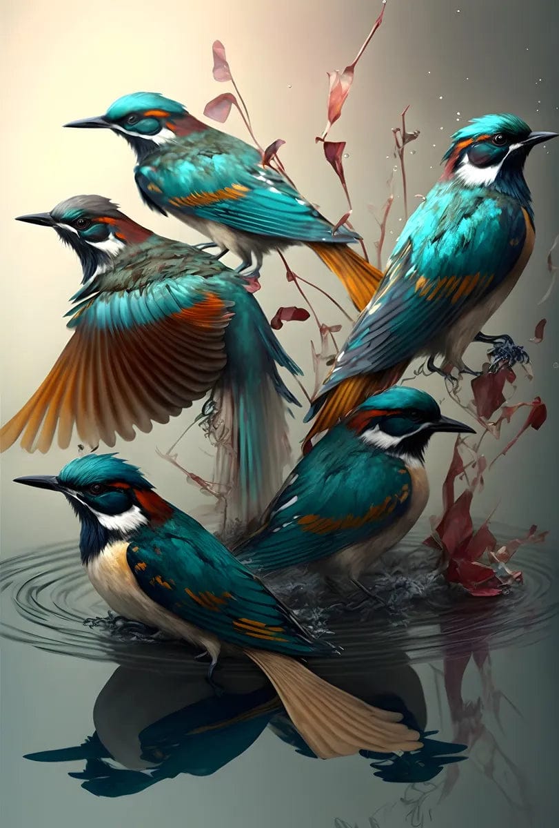 Tapet textil pentru camera copilului "Kingfishers" - 1,5 X 2,2 m