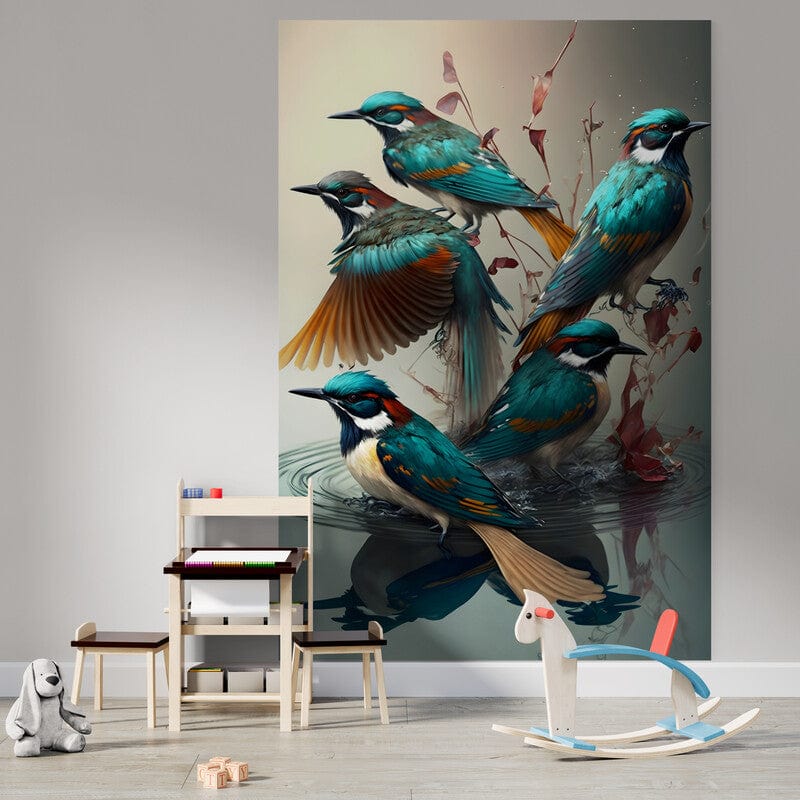 Tapet textil pentru camera copilului "Kingfishers" - 1,5 X 2,2 m