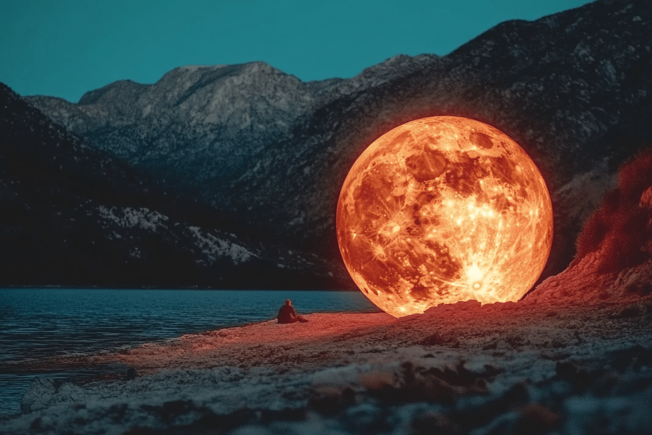 Tablou Canvas - Luna Martiana pe Malul Lacului