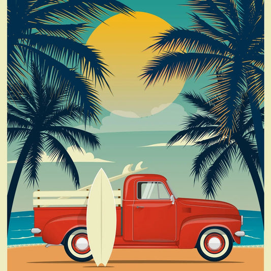 Tablou Canvas - Masina pe Plaja Eleganta