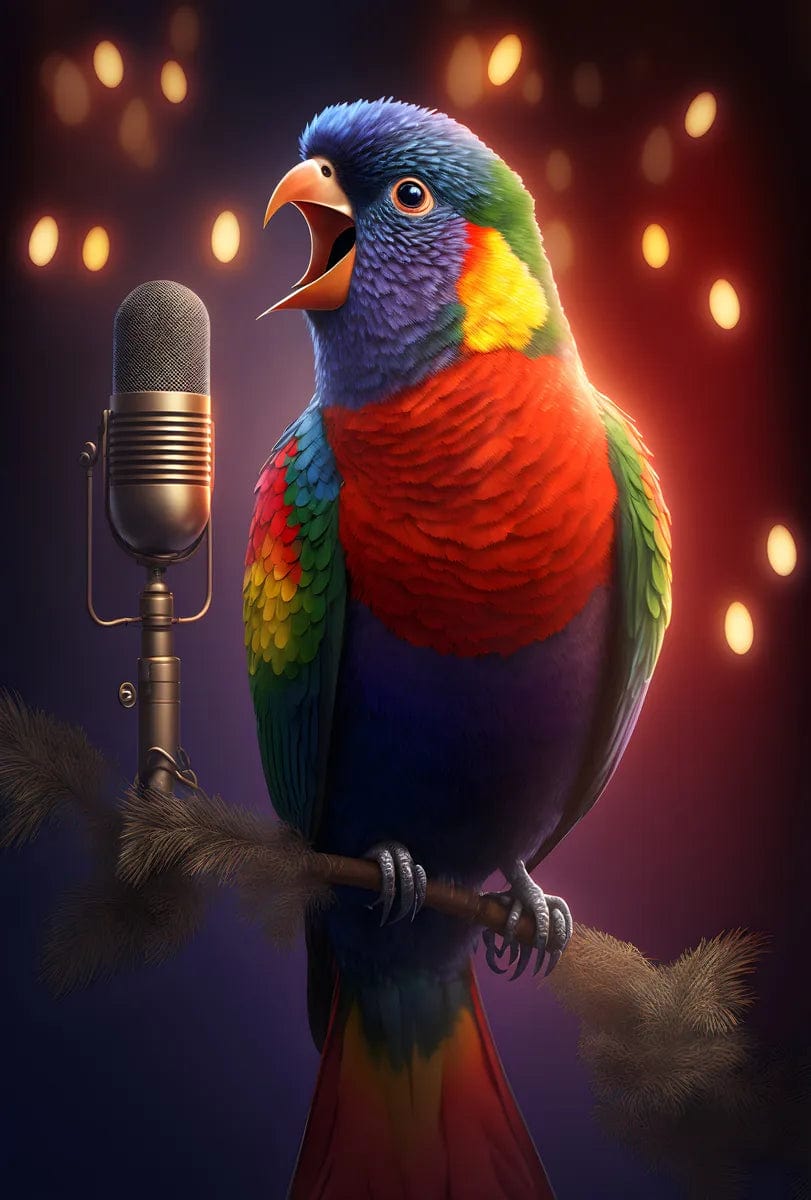 Tapet textil pentru camera copilului "Papagalul cantaret" -  1,5 X 2,2 m