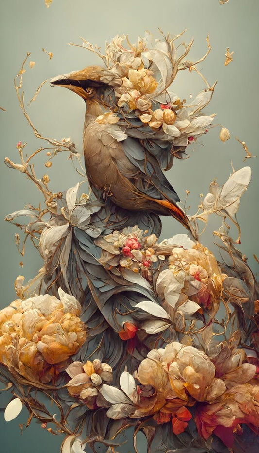 Tablou canvas - Pasarea inflorata