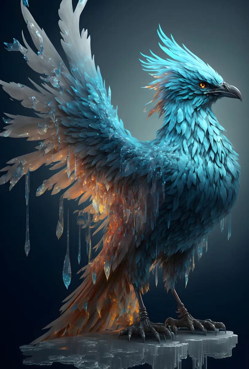 Tapet textil pentru camera copilului "Pasarea phoenix" - 1,5 X 2,2 m