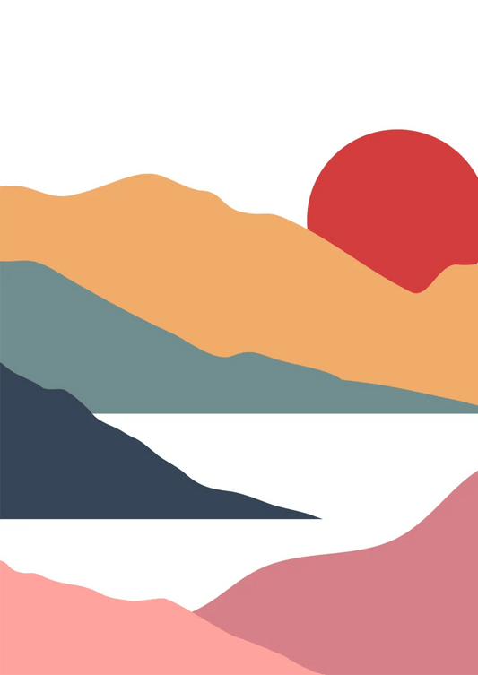 Tablou Canvas - Peisaj Abstract Multicolor cu Energie Vibranta