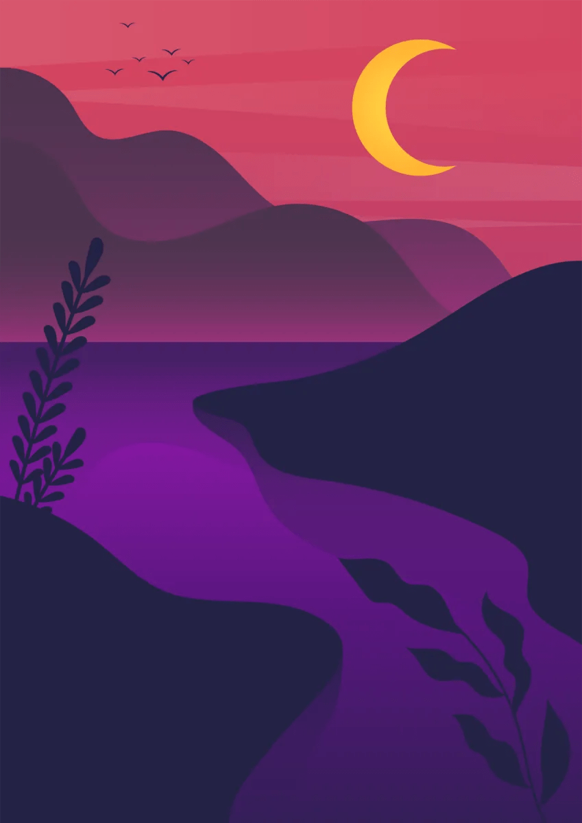 Tablou Canvas - Peisaj Abstract Elegant Mov