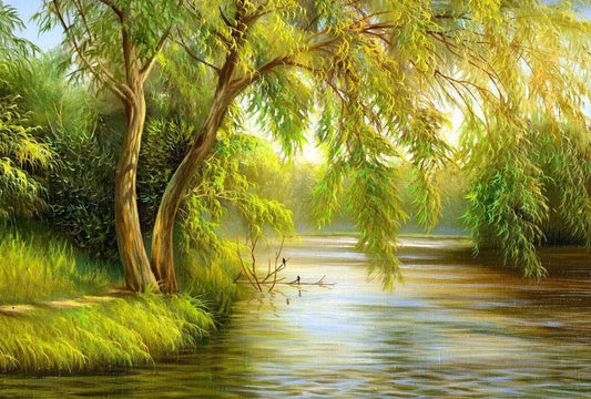 Tapet textil 1,5 X 2,2 m "Salcie pe rau"