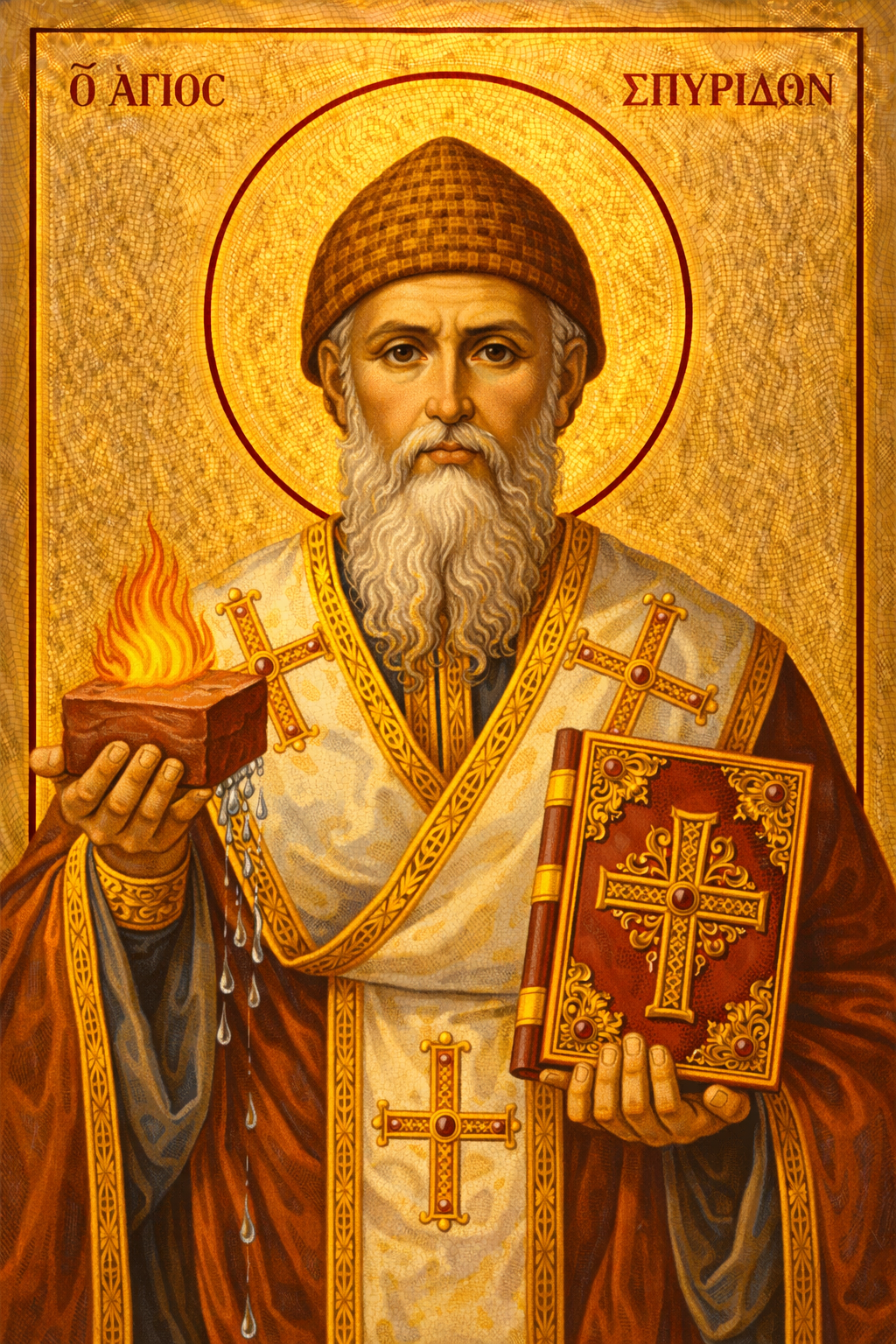 Icoana pe panza - Sfântul Spiridon al Trimitundei - Zibo.ro