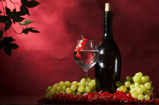 Tablou Canvas - Sticla de Vin si Struguri