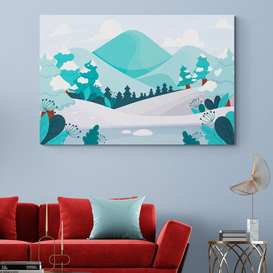 Tablou Canvas - Peisaj abstract de iarna 5