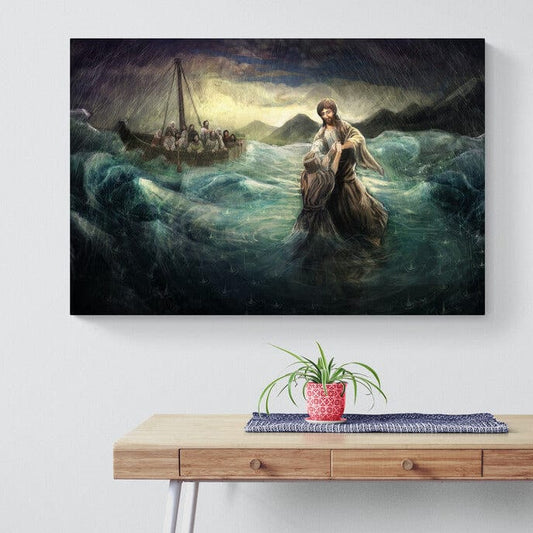 Tablou Canvas - Isus Merge pe Apa