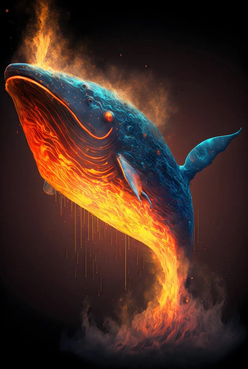 Tapet textil pentru camera copilului "Whale jumping out" -  1,5 X 2,2 m