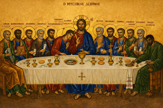 Icoana pe panza - Cina cea de Taina in stil bizantin
