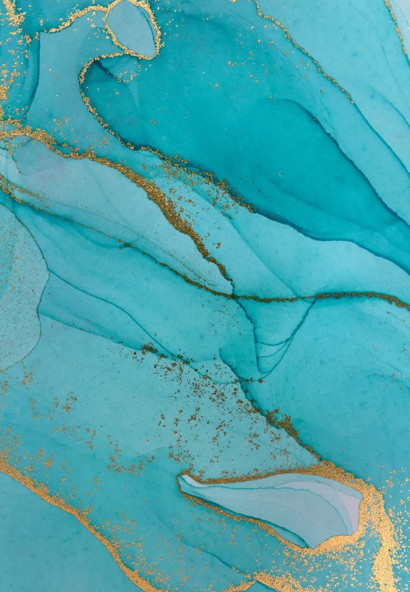 Tablou Canvas - Eleganta Abstracta cu Insertii Argintii in Nuanse de Bleu