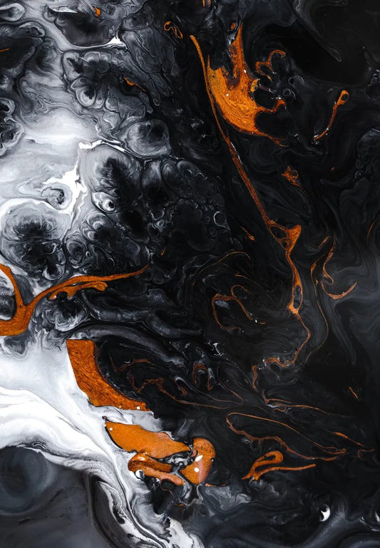 Tablou Canvas - Eleganta Abstracta Negru-Portocaliu