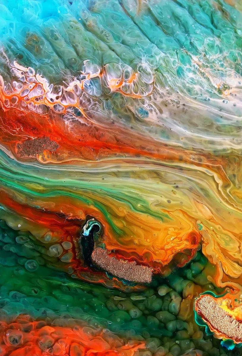 Tablou Canvas - Abstract Nunate Verde-Bleu-Rosu