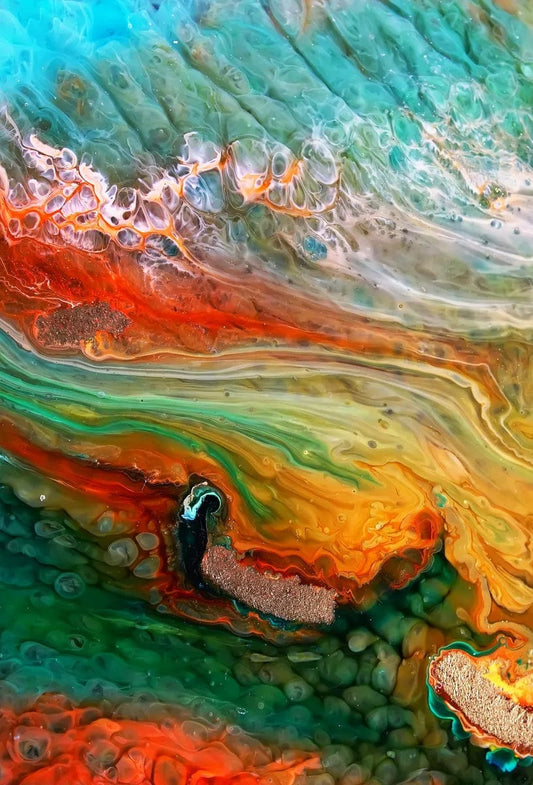 Tablou Canvas - Abstract Nunate Verde-Bleu-Rosu