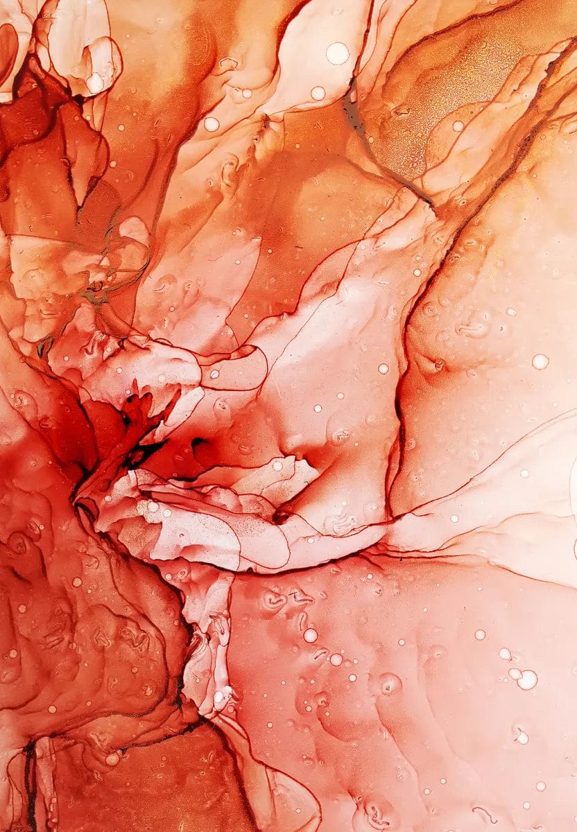 Tablou Canvas - Abstract cerneala nuante rosu