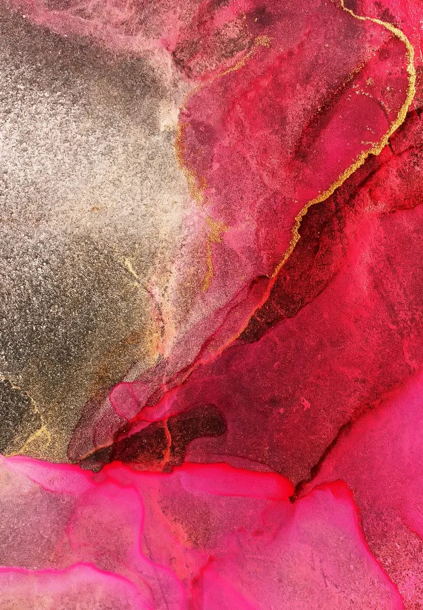 Tablou Canvas -Abstract Pelicule Cerneala Nuante Rosu, Gri si Negru