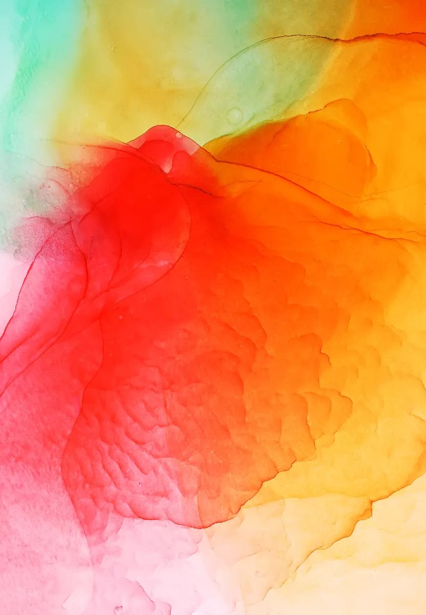 Tablou Canvas - Abstract pete cerneala nunate rosu verde orange