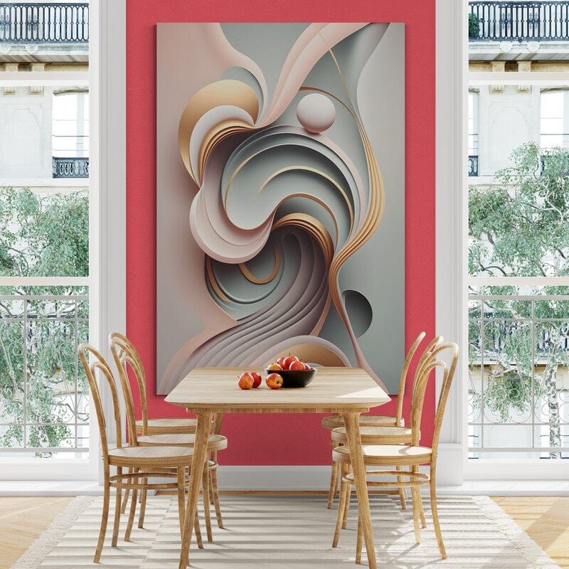 Tapet textil 1,5 X 2 m "Abstract in albastru si roz deschis"