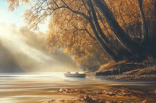 Tablou Canvas - Barca pe Rau