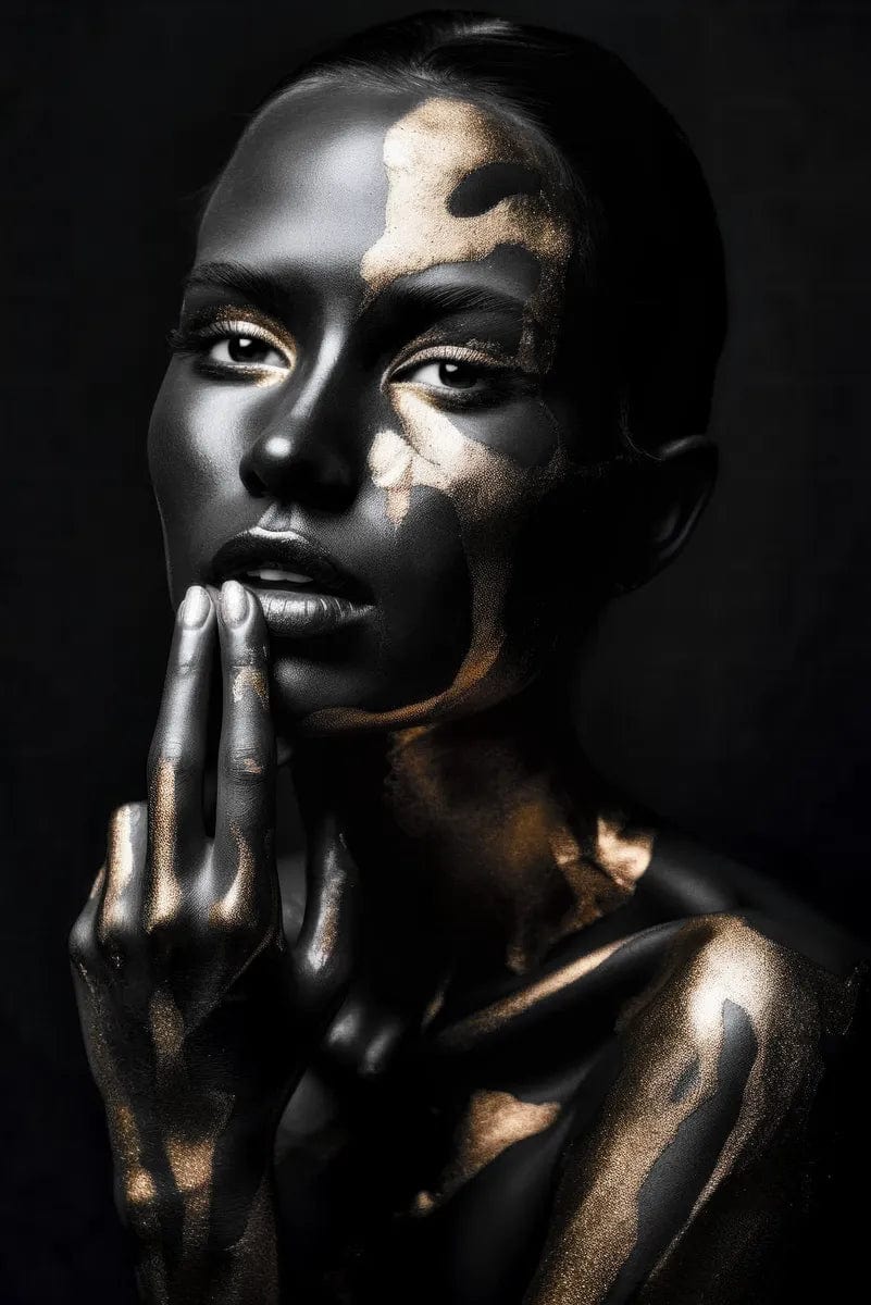 Tablou Canvas - Eleganta Aurie si Neagra 70