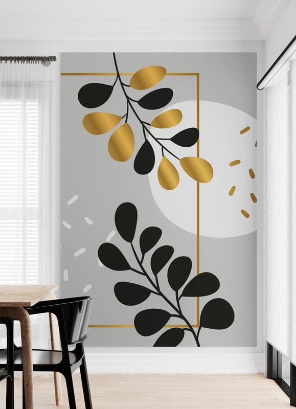 Tapet textil 1,5 X 2 m "Black leaves"