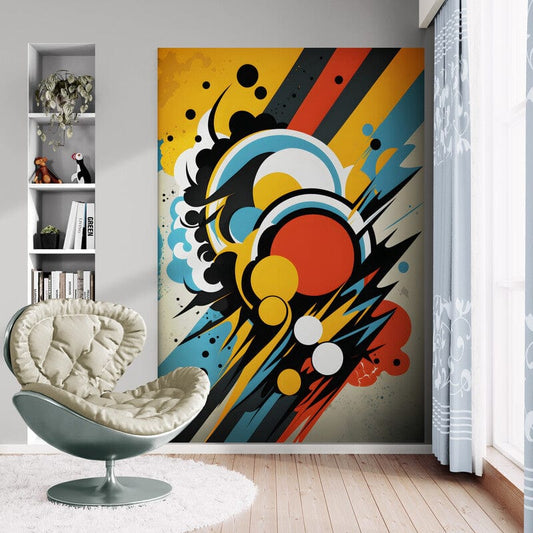 Tapet textil 1,5 X 2,2 m "Abstract galben si orange 2"