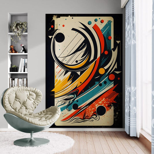 Tapet textil 1,5 X 2,2 m "Abstract galben si orange 3"