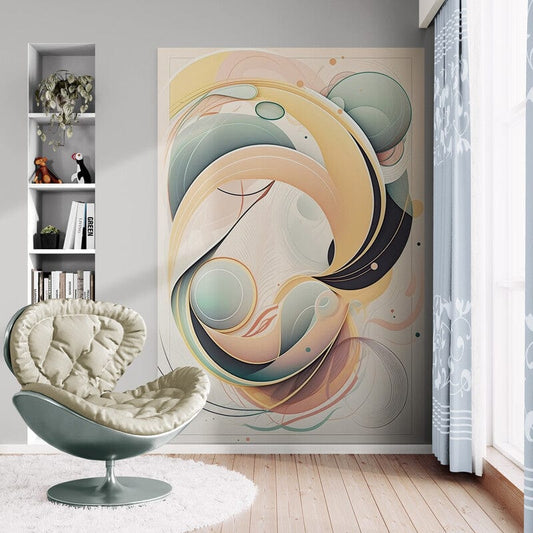 Tapet textil 1,5 X 2,2 m "Abstract galben"