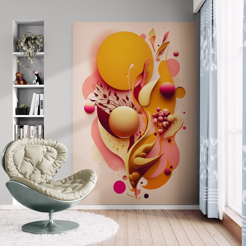 Tapet textil 1,5 X 2,2 m "Abstract gold-roz"