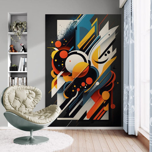 Tapet textil 1,5 X 2,2 m "Abstract in cercuri"