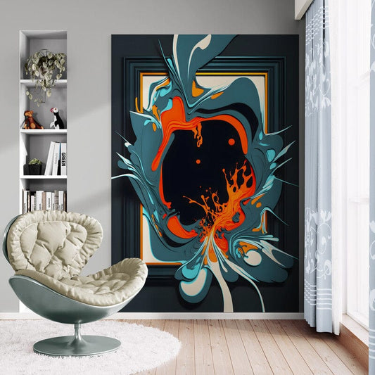 Tapet textil 1,5 X 2,2 m "Abstract in portocaliu"