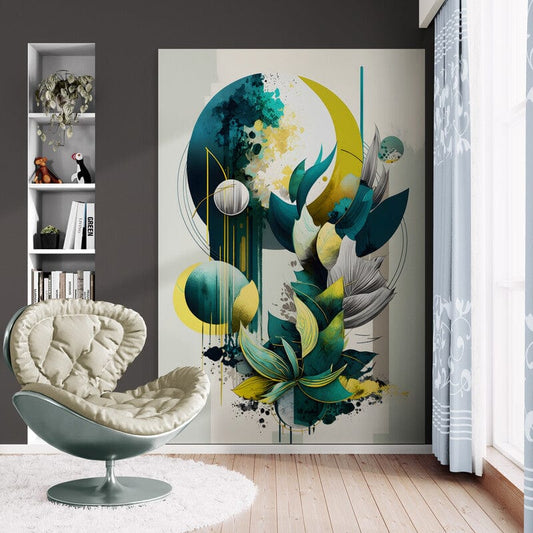 Tapet textil 1,5 X 2,2 m "Abstract turcoaz"