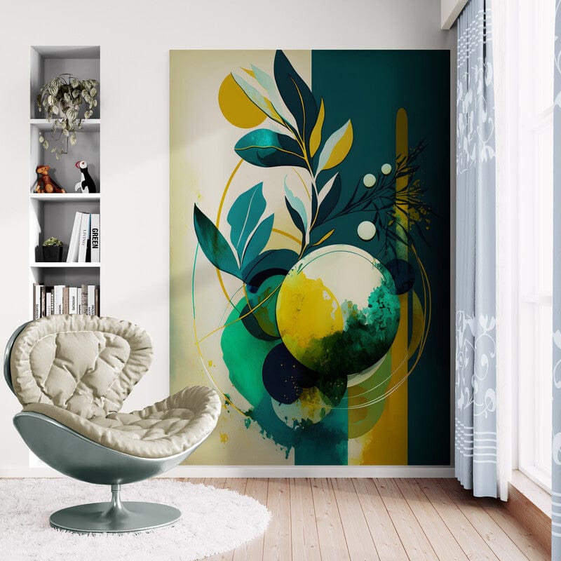 Tapet textil 1,5 X 2,2 m "Abstract cu frunze"