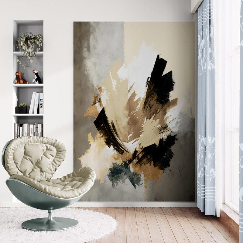 Tapet textil 1,5 X 2,2 m "Abstract cu pete de negru"