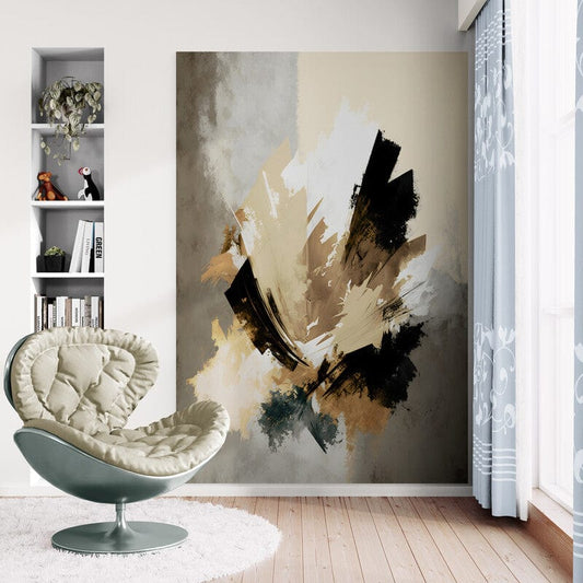 Tapet textil 1,5 X 2,2 m "Abstract cu pete de negru"