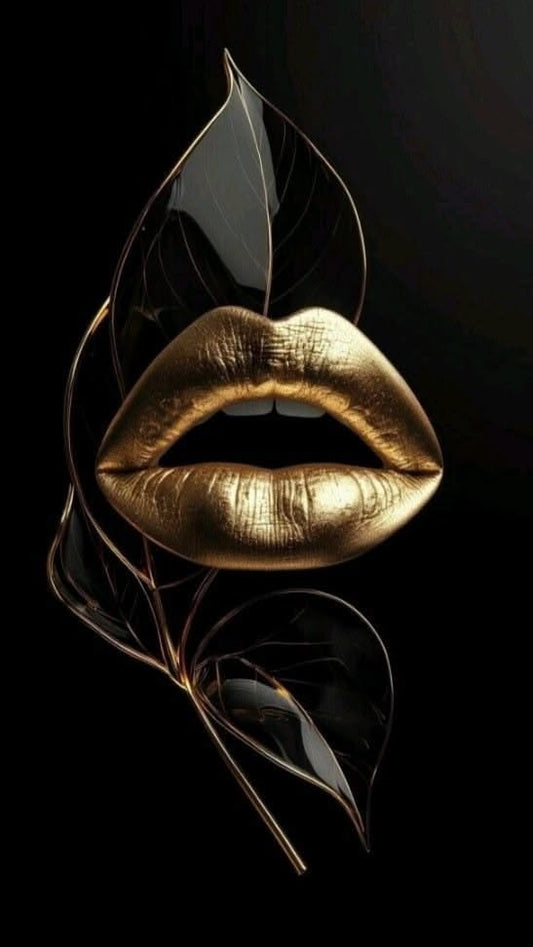Tablou Black and Gold cu buze aurii pe fundal negru