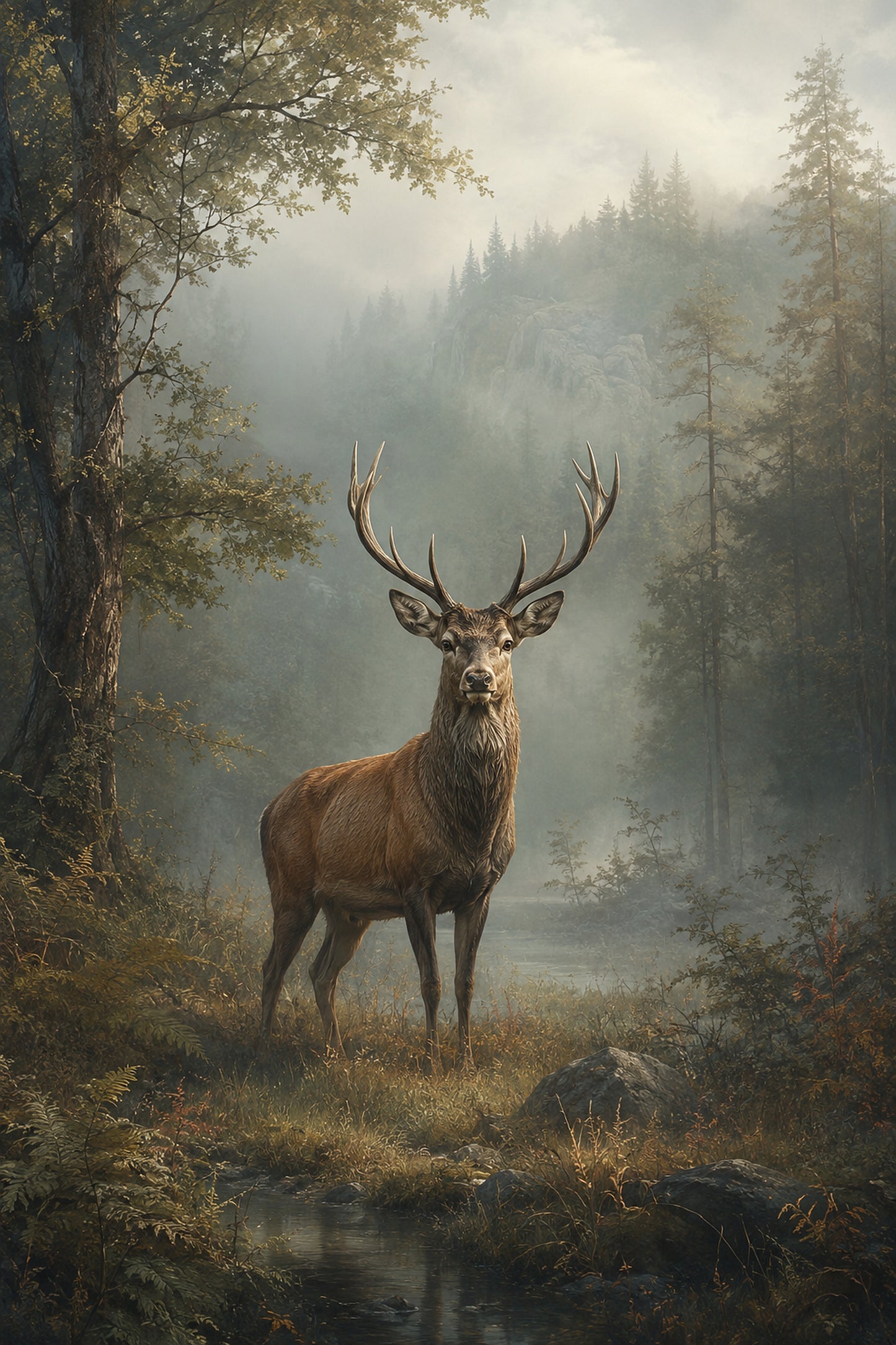Tablou decorativ - Cerb Regal în Pădure
