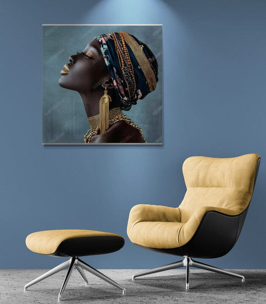 Tablou Canvas - Femeie Africana cu Ochii Inchisi